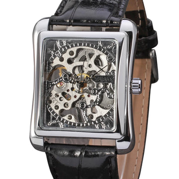 T-WINNER Watch Rectangular mechanical Watch Men's Watch Gold Belt Wrist Watch Hollow hand Mechanical watch