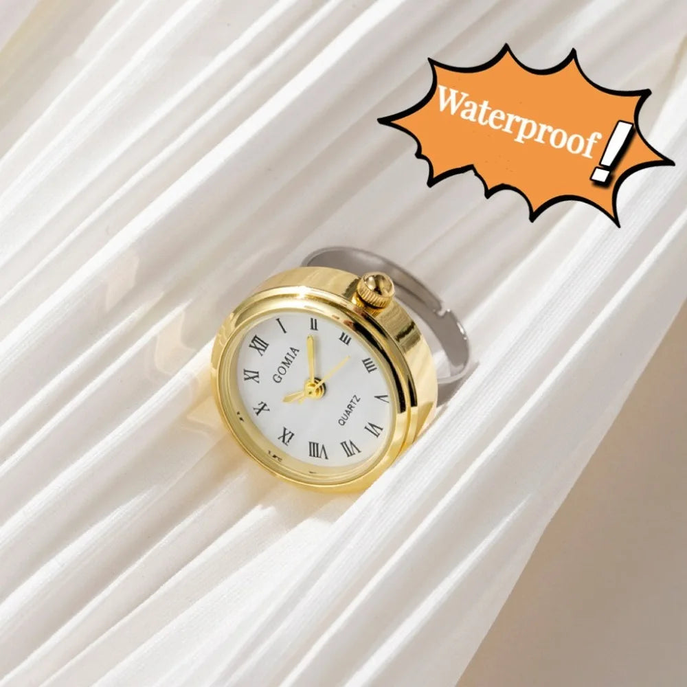 Creative Mini Couple Watch Ring Couple Watches Gift Finger Ring Watch Round Finger Clock Ring Men