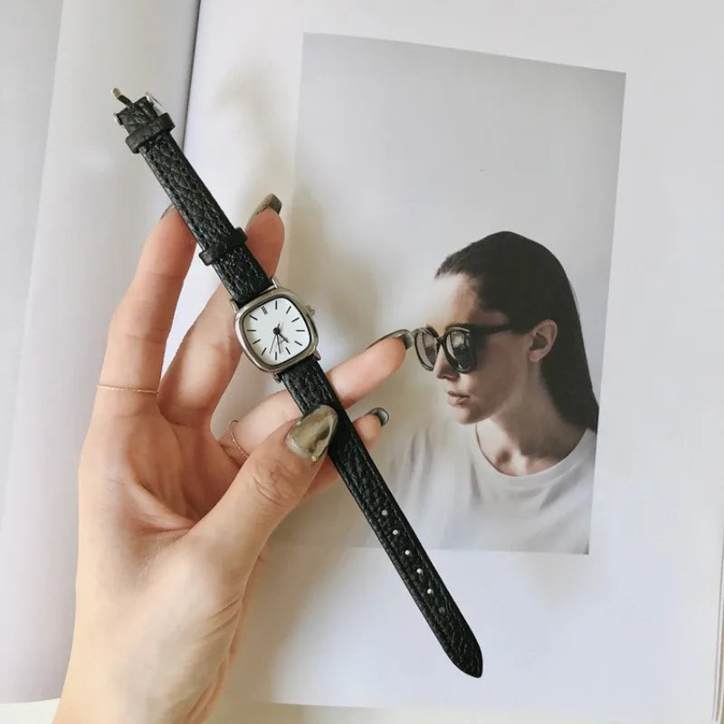 часы женские Ladies Casual Bracelet Watches Women's Simple Vintage Watches for Women Dial Wristwatch Leather Strap Wrist Watch